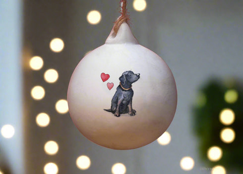 Labrador Black Ceramic Round Bauble